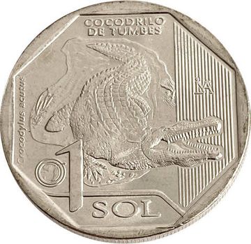 1 соль 2017 Перу «Красная книга Перу: Острорылый крокодил»