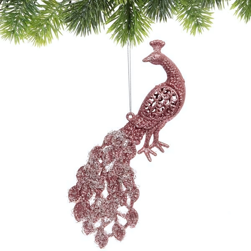 Подвеска "Сказочный павлин" 19*7 см, Янтарь (Серпантин)