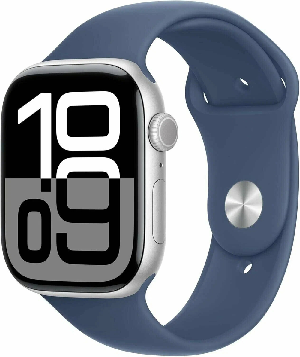 Умные часы Apple Watch S10 46mm, Silver Aluminium Case, Sport Band M/L