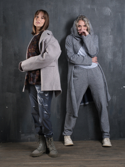 Жакет - полупальто/дымчато -лиловый