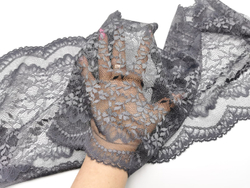 Эластичное кружево, 23 см, темно-серое (Арт: EK-2709), м