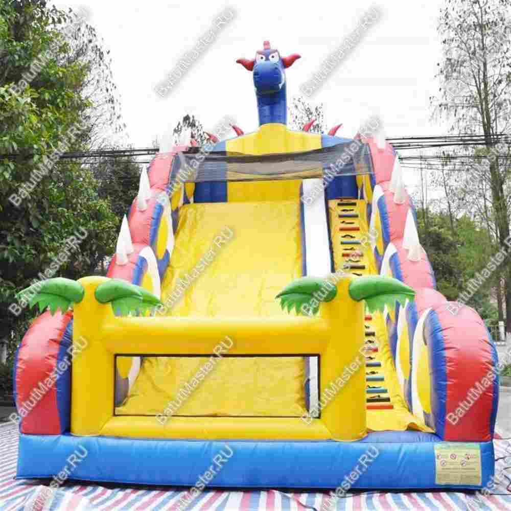 Батут-горка "Дракон синий", 10*5*8 м