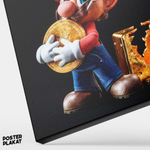 Картина для интерьера Марио / Mario c биткоином на холсте, Nintendo, холст с печатью на подрамнике, картина на стену, Постер Плакат