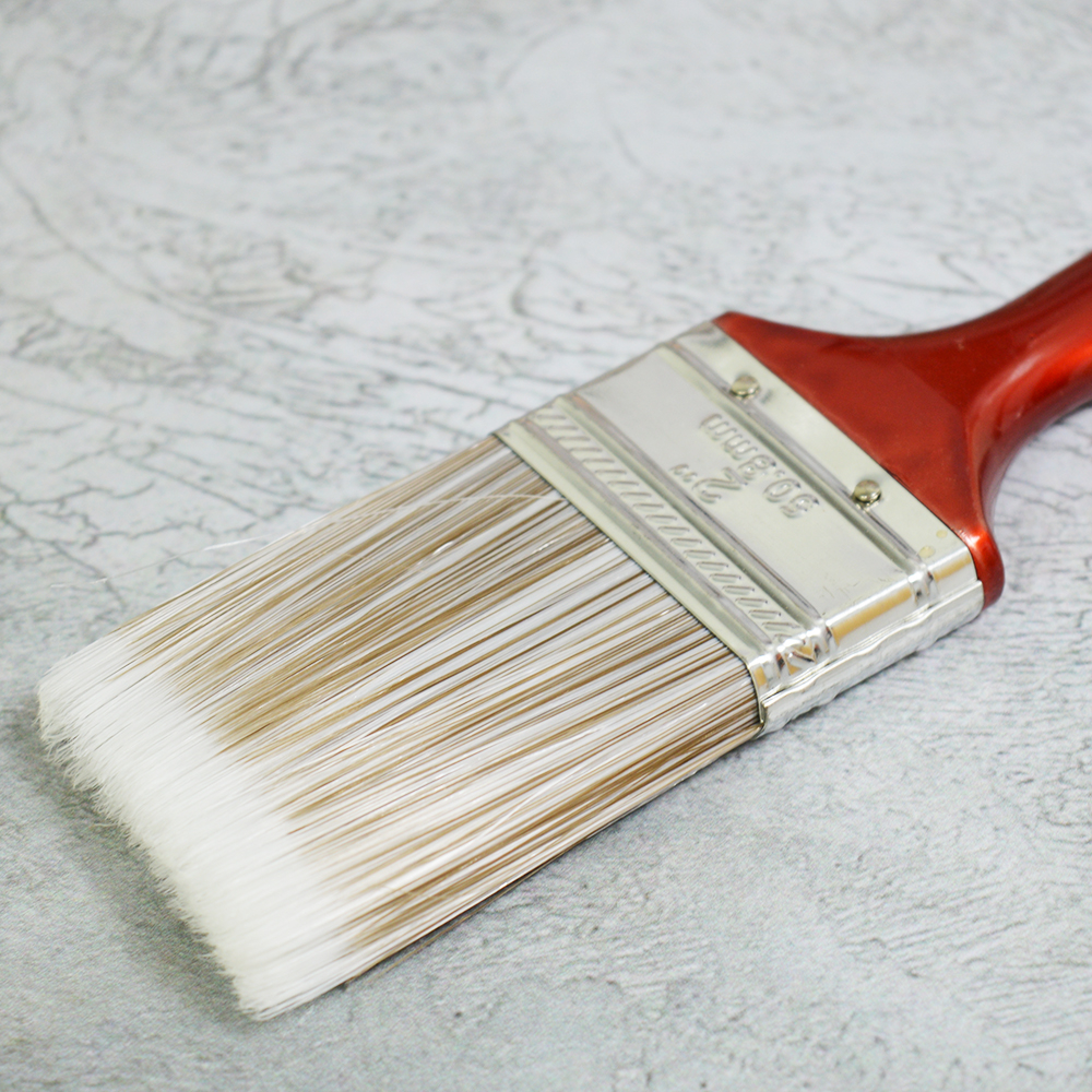 Кисть плоская 2" 50мм, искусственная мягкая щетина, деревянная лакированная ручка