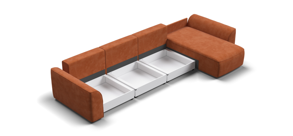 Угловой диван KING MODOOL MAX Велюр Alkantara оранж