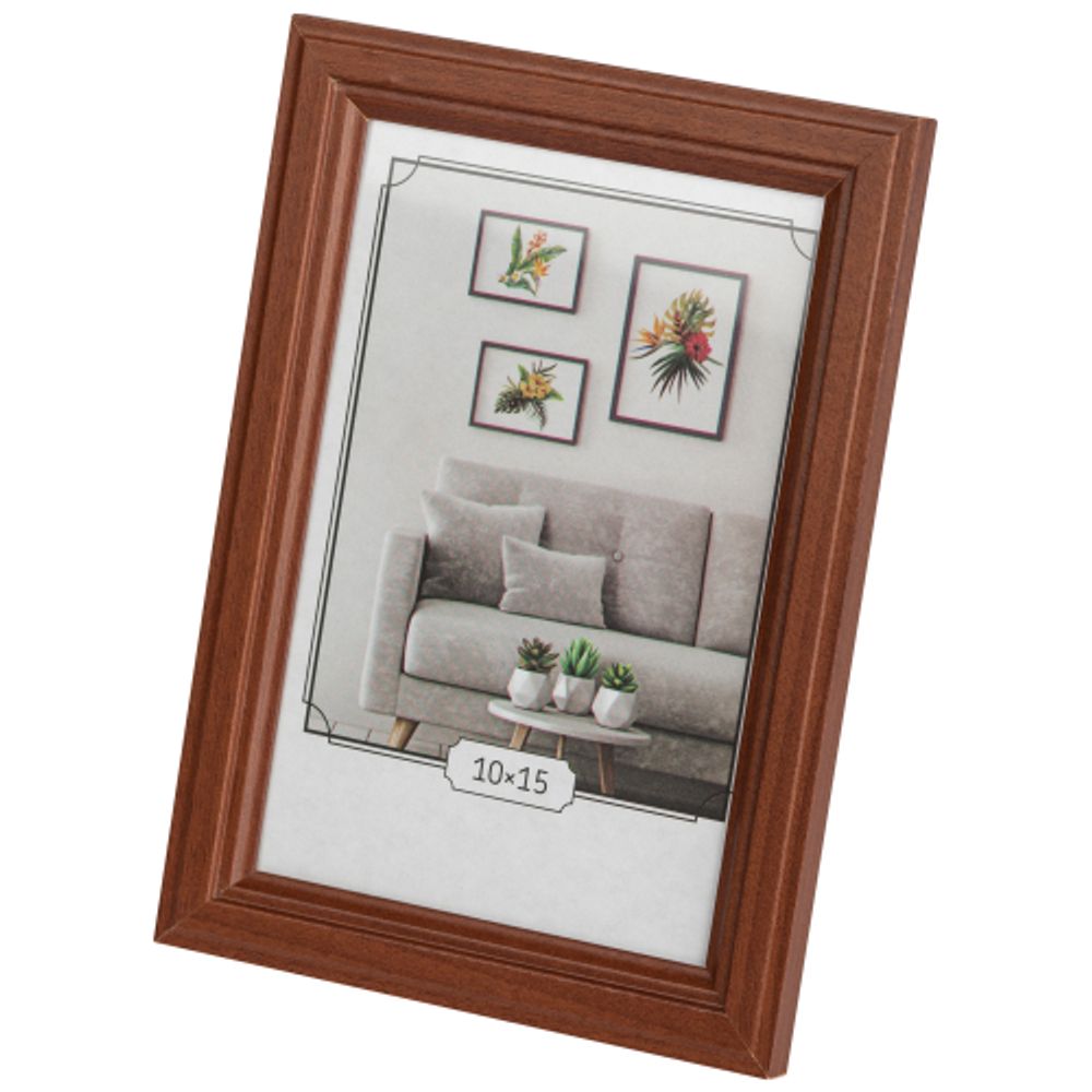 Фоторамка Image Art С22 МДФ универсальная 10х15 цвет красное дерево вставка прозрачный пластик | Image Art