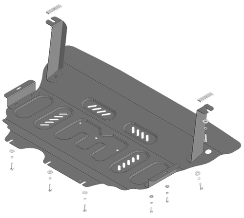 Защита картера двигателя, КПП. 2 мм, Сталь. для Skoda Karoq 2022-н.в., Motodor.72305