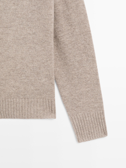 Massimo Dutti Вязаный кардиган с высоким воротником, норка