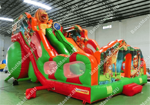 Батут-горка "Лев" 13*7.5*10 м