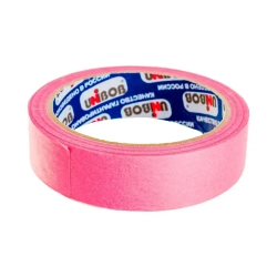 Клейкая лента малярная для деликатных поверхностей 25мм х 25м UNIBOB (розовая) Малярный скотч