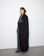 Пальто двухстороннее из шерсти Берберри серый/черный