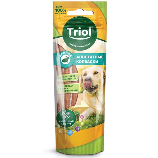 Лакомство Triol для собак «Аппетитные колбаски из кролика», 40г