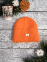 шапка вязаная бини ангора теплая демисезонная с отворотом