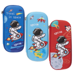 Пенал EVA Alingar, 1 отделение, откидная планка, карман сетка, "Space", микс (крас,син,голуб), космонавт