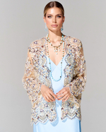 Укороченный кардиган с вышивкой ручной работы