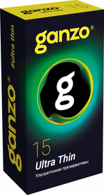 Презервативы Ganzo Ultra thin – ультратонкие 0,049 мм, 15 шт.