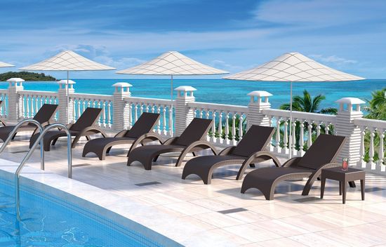 Шезлонг пластиковый GS 1009 (Fiji) коричневый Турция