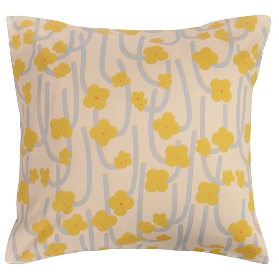 Набор из двух наволочек горчичного цвета с принтом "Полярный цветок", Scandinavian Touch, 70х70 см