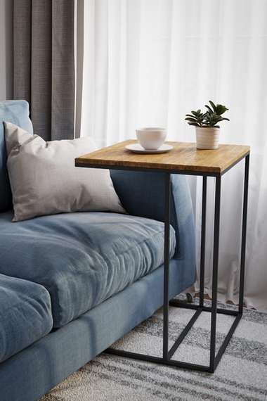 Стол придиванный Хайгрет дуб американский/черный