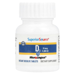 Superior Source, витамин D3, 25 мкг (1000 МЕ), 100 быстрорастворимых таблеток MicroLingual®