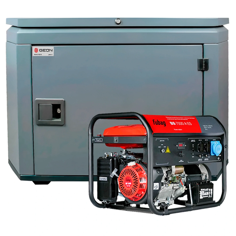 Бензиновый генератор FUBAG BS 7500 A ES с кожухом Geon 1200 RAL 7024