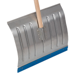 Лопата для уборки снега стальная оцинкованная, 430 х 370 х 1350 мм, деревянный черенок, Сибртех