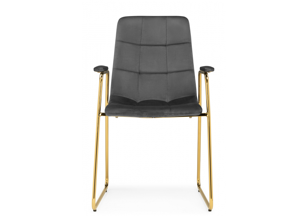 Стул на металлокаркасе Woodville Lana dark grey, gold