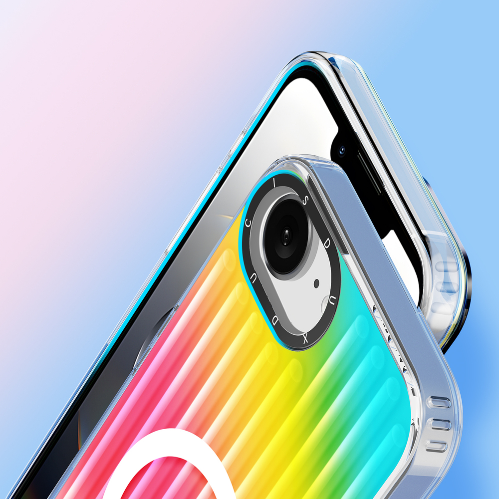Усиленный прозрачный чехол (Gradient Rainbow) с поддержкой MagSafe от Dux Ducis для iPhone 16e, серия Zest Series Case
