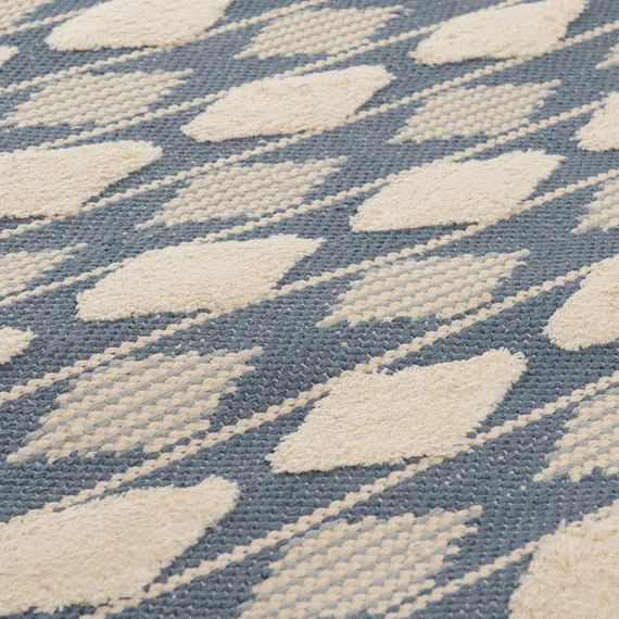 Ковер из хлопка синего цвета Argyle Ethnic 160х230 см