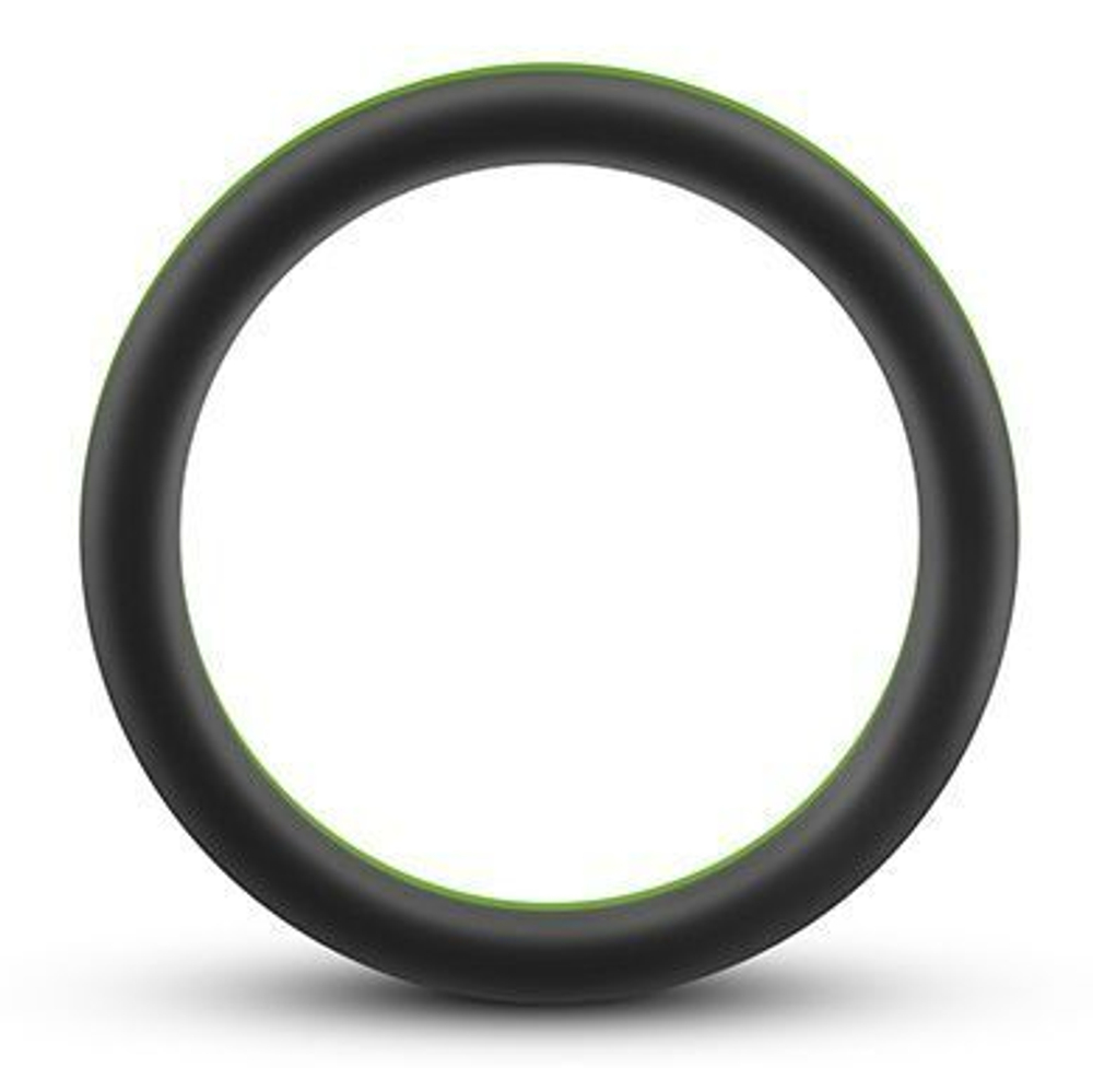 Черно-зеленое эрекционное кольцо Silicone Go Pro Cock Ring (Цвет: черный с зеленым)
