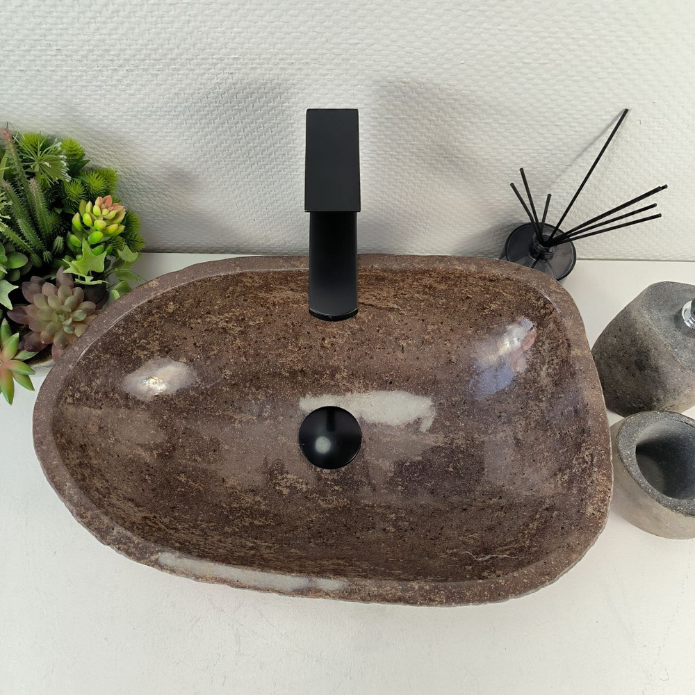 Раковина из речного камня RS-65527 50*32*16 0856
