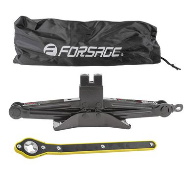 Домкрат механический ''ромб'' 2т с накладкой и трещоточной ручкой-воротком(h min 120мм, h max 415мм),в водоотталкивающем чехле Forsage F-10202