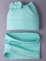 Шапка для девочки осенняя с ушками и снуд