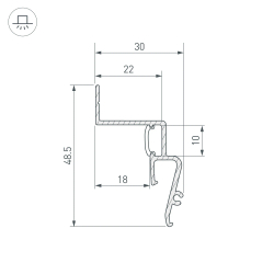 Профиль STRETCH-SHADOW-2000 BLACK (A2-CONTOUR-PRO) (Arlight, Алюминий) 039510
