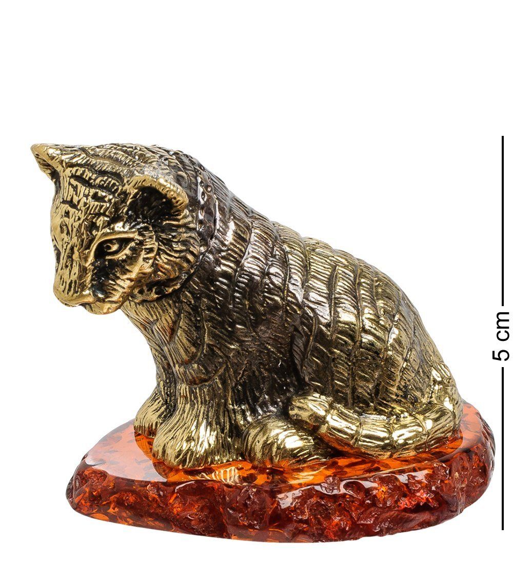 Народные промыслы AM-1526 Фигурка «Тигренок» (латунь, янтарь)