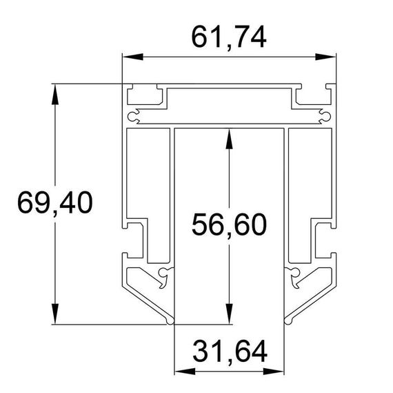 Закладной профиль для натяжного потолка Denkirs Smart TR3040-AL