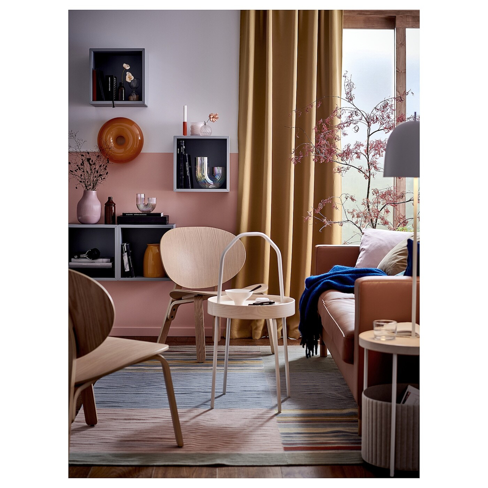 IKEA MAJGULL  (ИКЕА МАЙГУЛЛ)  -  Шторы, 1 пара, на ленте/бежевый/желтый, 145x300 см