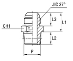 Штуцер FC JIC 1.1/16" NPT3/4"