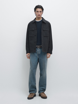 Massimo Dutti Короткая куртка с карманами, темно-синий