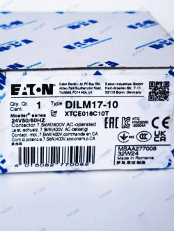 Пускатель (контактор) EATON DILM 17-10 24v для штукатурных станций