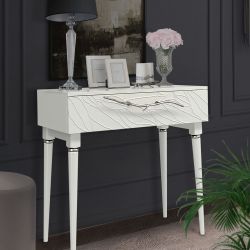 Консоль Арт Колор leaves Классик Сильвер Белый опал