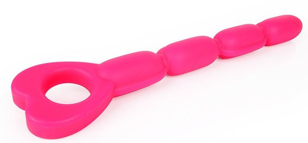 Ярко-розовый анальный вибратор-елочка с 10 режимами вибрации - 22,5 см. (Цвет: ярко-розовый)