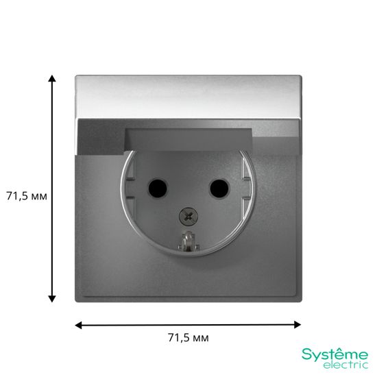 Розетка ArtGallery 16А IP20 с заземл. защ. шторки с крышкой механизм алюм. SE GAL000346