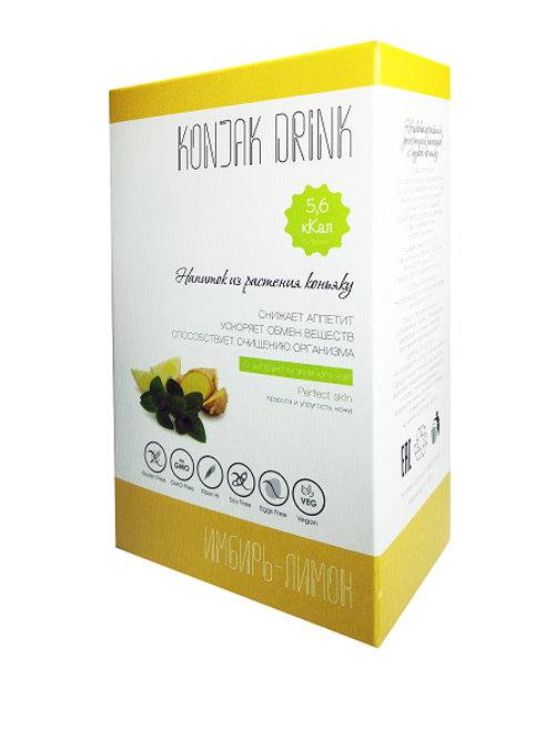 Напиток из растения коньяку со вкусом  ИМБИРЬ+ЛИМОН 133 гр.