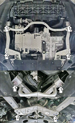 Защита картера двигателя, КПП. 2 мм, Сталь. для Hongqi H5 2017-2022, Motodor.73905