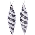 Ёлочные игрушки «Таинственное очарование» Сосульки 10 см (набор 2шт), графит