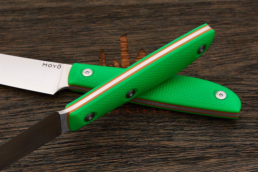 Нож кухонный MOYO Геликон шеф 165мм, сталь AR-RPM9, рукоять G10-extra зеленый