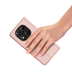 Чехол книжка из PU кожи розового цвета от Dux Ducis для Xiaomi Redmi Note 14 Pro 4G, серия Skin Pro Series Case