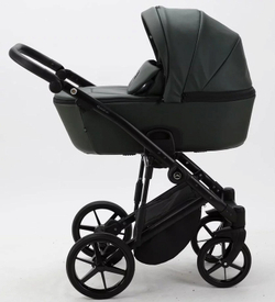 Детская коляска Adamex Mobi Deluxe 2 в 1 M-SA29 (ТЕМНО-ЗЕЛЕНАЯ КОЖА)