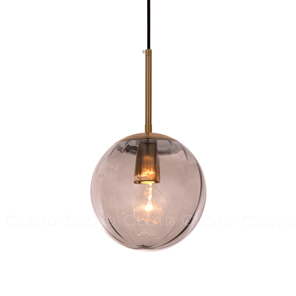 Подвесной светильник Cloyd BRINN-A P1 / Ø20 см - латунь - дымчатый (арт.11424)